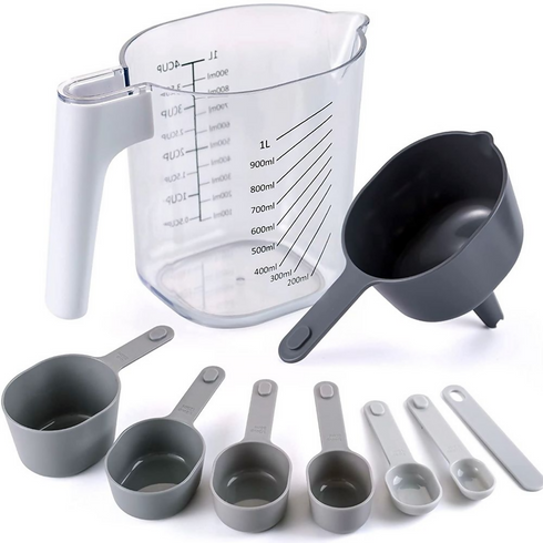 Stackable Liquid Measure Cup Dry Measuring Cups Set - 9 Pieces