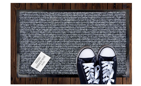 Ribbed Doormat - 100% Polyester & 100% PVC Backing - 50x80cm