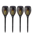 Pack of 4 - Solar LED Outdoor Garden Torch Flame Lights
