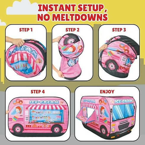 Ice Cream Truck Pop up Play Tent for Kids with 50 Balls