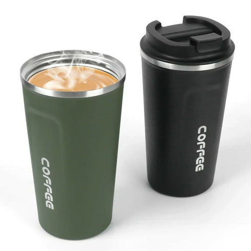 Thermos Cafe Coffee Mug Car Thermos Mug Green & Black