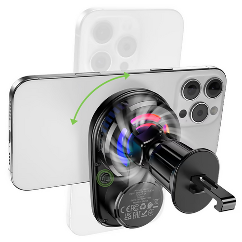 Air Outlet Electric Rotating Magnetic Wireless Fast Charging Car Holder