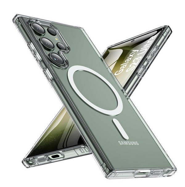 Protective MagSafe Clear Back Case Compatible with S23ULtra