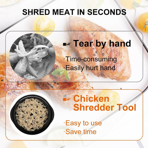 Chicken Shredder-Large Chicken Breast Shredder Tool Twist with Brush