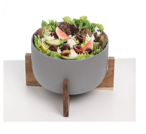 Salad Bowl & Wooden Frame 2.7L.