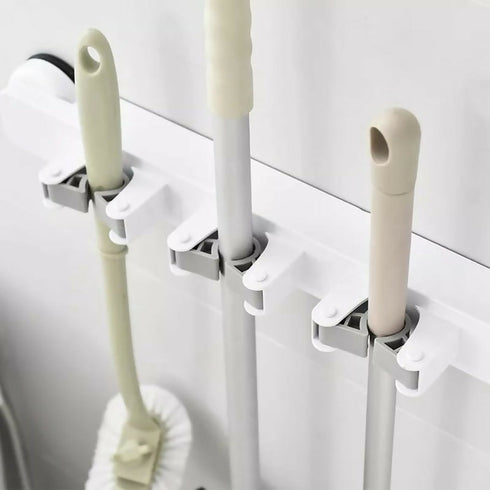 Broom Holder Wall Mount - White