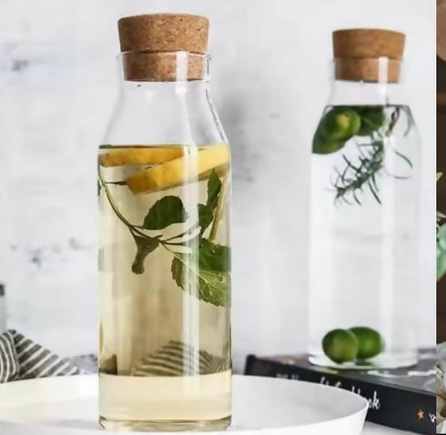 Glass Jar Bottle With Wood Cap