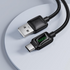 Mundo 1.2m 3A USB to Type-C Charging Data Cable with LED(Black)