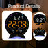 Digital Alarm Clock with Adjustable Time, Black and Orange