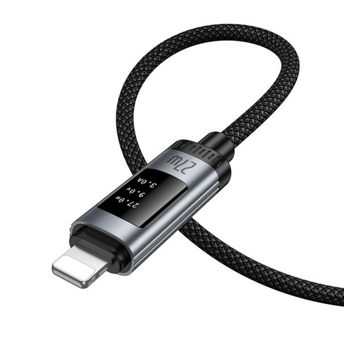 Lord PD27W Digital Display Type-C to 8 Pin Fast Charging Data Cable, Length: 1.2m(Black)