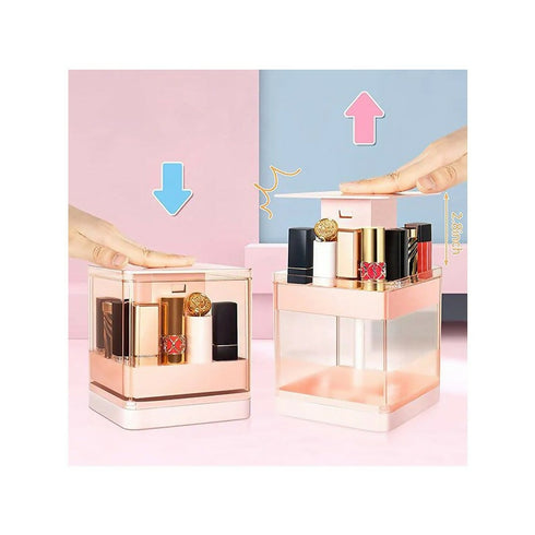 12 Grids Press lift Lipstick Storage Box - pink