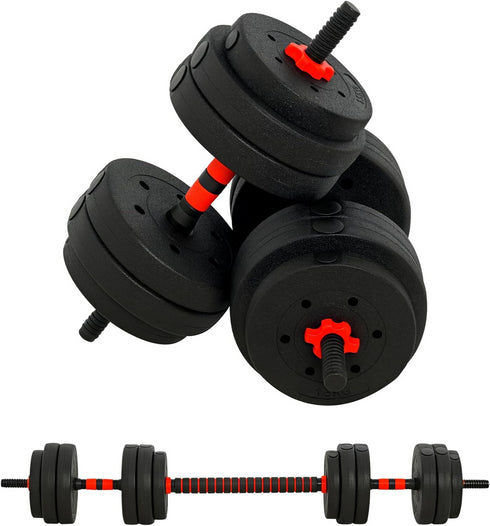 2-in-1 Dumbbell Set, 25 kg, Adjustable Strength Training and Weight Lifting for Home, Office, Gym, Black.