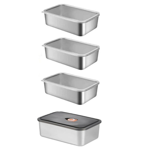 4Pcs Stainless Steel Food Storage Containers