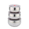 3pcs Set Fresh Box 14/16/18cm Stainless Steel Food Container With Airtight Lid