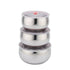 3pcs Set Fresh Box 14/16/18cm Stainless Steel Food Container With Airtight Lid