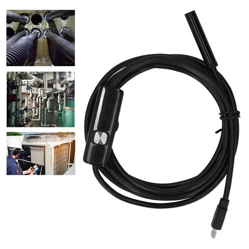 Type-C Soft wire Endoscope Snake Tube Inspection Camera with 6 LED for OTG Android Phone, Lens Diameter: 7mm, Length: 5m Soft Cable