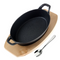 24cm - Cast Iron Skillet with Wooden Base Mini Cast Iron Plates