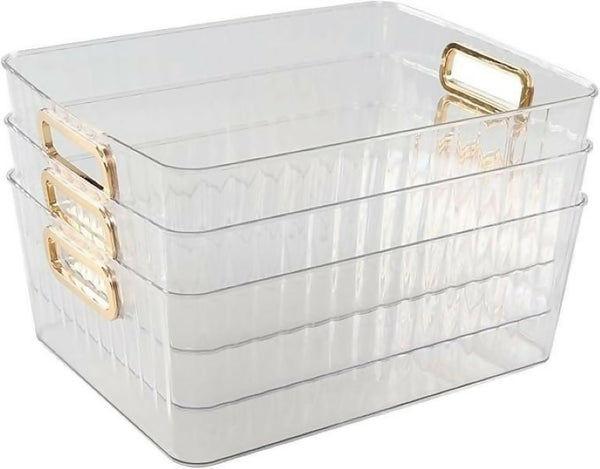 4-Pack Clear Pantry Storage Bin Box