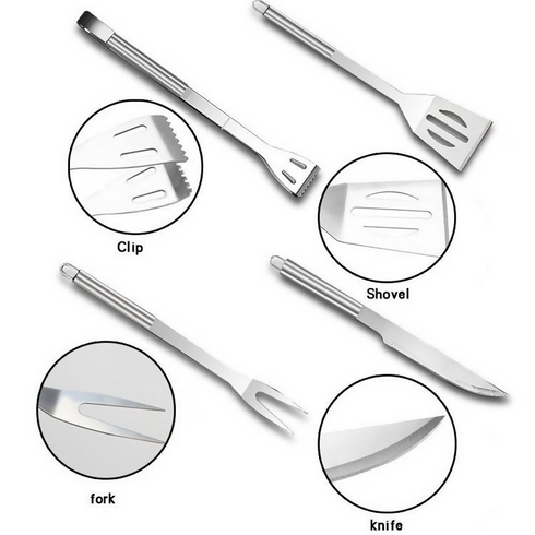 20 Piece Stainless Steel Outdoor Braai Set with Carry Case