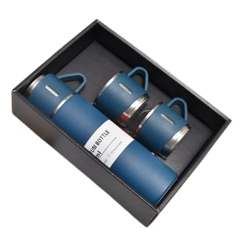 Thermal Insulated Travel Flask Set, Blue