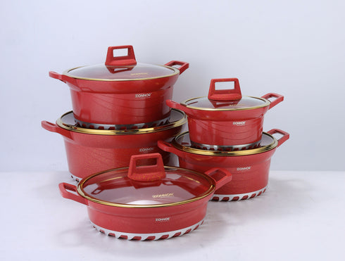 Marble Stone Die Cast Aluminum Non-Stick 10 Piece Cookware Set