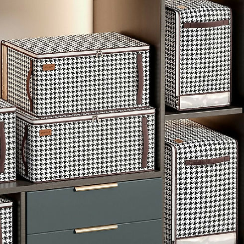 Set of 3 zippered blanket storage bags for closets