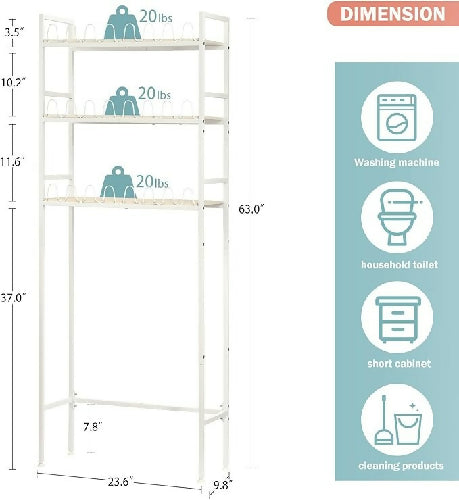 3-Tier Over Toilet Bathroom Organizer Shelf