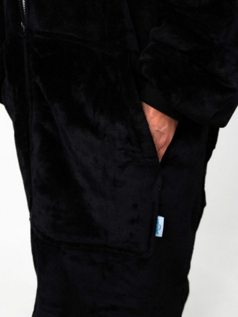 Black Extra long Full Zip hoodie