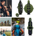 Camping Collapsible Water Bottle | Portable Compass Silicone Hydration Flask 580ml