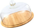Round plastic cake instant box tray with wooden lid