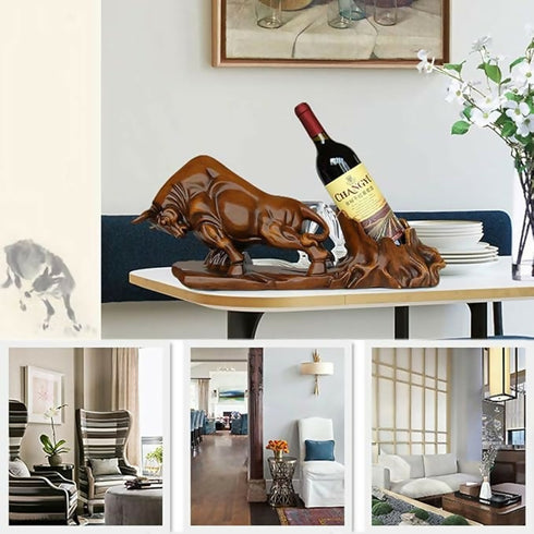 Wine Holder Wine Rack Wine shelf Countertop Art Pioneer Cattle Crafts Home Decorations Interior