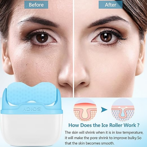 Ice roller facial massager