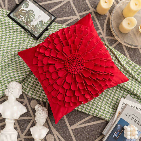 Petal Velvet Decorative Cushion Cover High Quality Custom Pillow