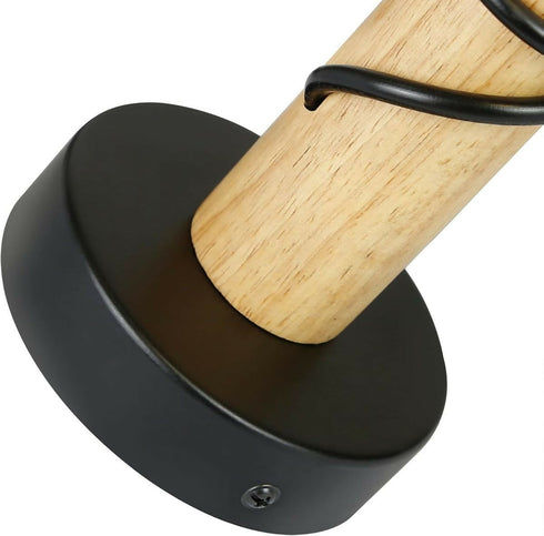 Vintage Cylindrical Wood Wall Light