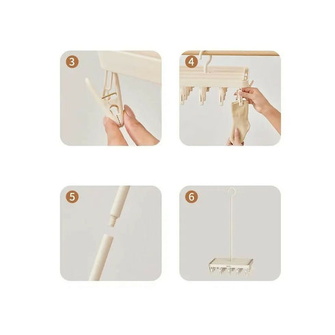 Clothes Drying Hanger Rack with 18 Clips