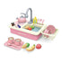Toddler Kitchen Pretend Dishwashing Sink Set with Dishes Toy - Pink