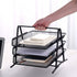 3-Tiers Wire Mesh File Holder Desk Organizer - Black