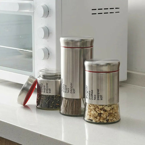 Stainless Steel Coffee and Tea Storage Jars
