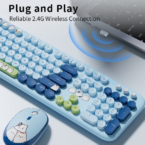 Ergonomic 2.4G Plug and Play Wireless Keyboard Mouse Combo.