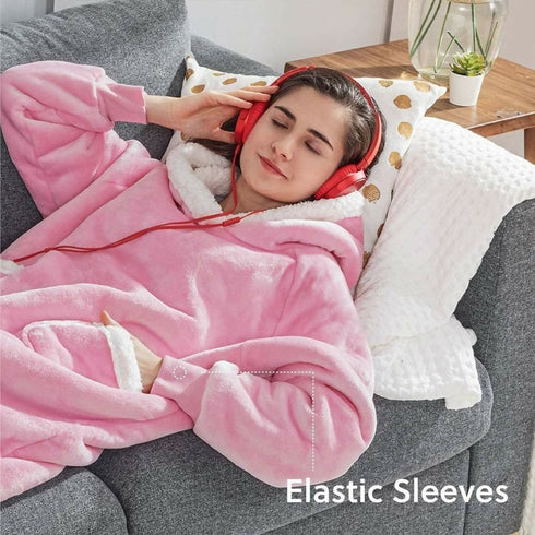 Oversized Sherpa Hoodie Blanket for Women and Men
