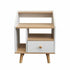 Counter Square Side Table With Drawer+Stroage-White Bedside Pedestal-7018