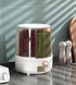 360 Rotation 6 Grid Rice Dispenser Moisture-Proof PP Kitchen Food Grain Coffee Storage Box Container