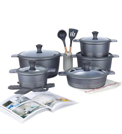 Modern Nobel Nonstick Cookware Set Glass Lid