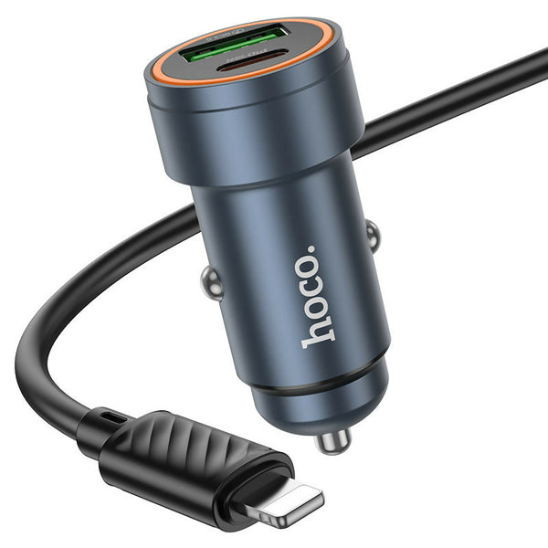 Dual Port High Power aluminum alloy mini car Charger Set 30W - Z57A