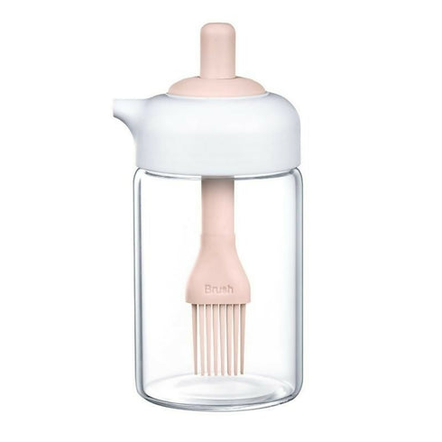 2-in-1 Oil & Vinegar Dispenser - Dual Chamber Condiment Bottle - Pink