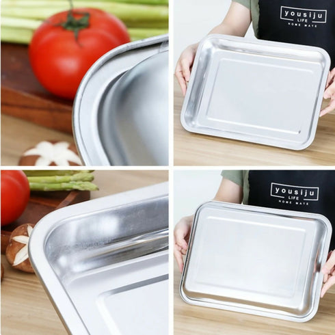 Rectangular Stainless Steel Roasting Pan - 6Pack With Mixed Sizes
