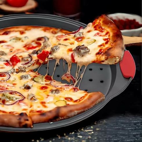Top Quality Perforated Pizza Pan Nonstick Carbon Steel Pizza Baking Tray