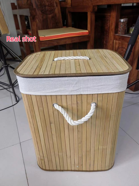 Bamboo Laundry Basket Storage