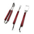 3PC Outdoor BBQ Braai Utensils with Wooden Handle