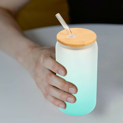 Multi-Functional Glass Cup With Bamboo Lid And Straw